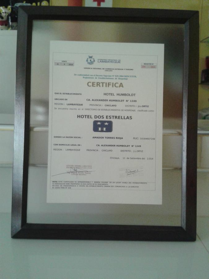 Hotel Humboldt Chiclayo Esterno foto